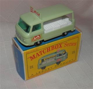 1960s.  Matchbox.  Lesney,  21 Milk Delivery Truck,  Bpw