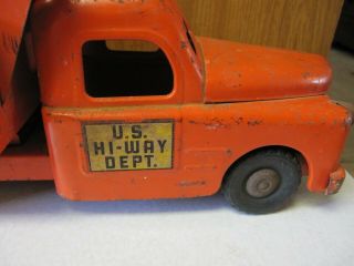 Antique Structo U.  S.  Hi - Way Dept.  Toy Hydraulic Dump Truck Pressed Steel 5