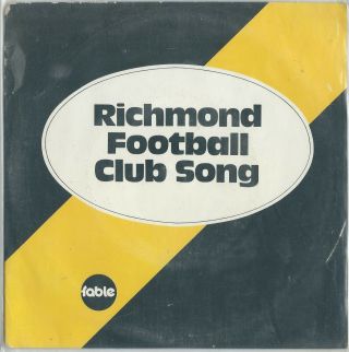 Richmond Football Club Song Rare Fable 45 Single Vinyl