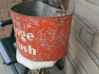 Old vintage Orange Crush soda ice bucket stadium crowd vending vendor seller, 2