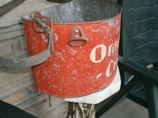 Old vintage Orange Crush soda ice bucket stadium crowd vending vendor seller, 3