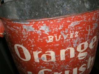 Old vintage Orange Crush soda ice bucket stadium crowd vending vendor seller, 6