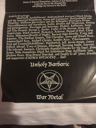 Black Witchery “Summoning Of Infernal Legions”Rare Vinyl E.  P.  Black Metal 6