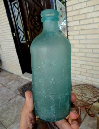 Rare Jenkins Chemists Iron Pontil Medicine Bottle Louisville,  Ky Civil War Era