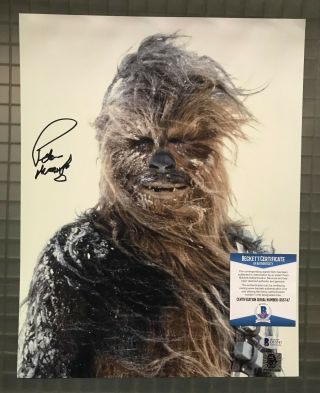 Peter Mayhew Signed Star Wars " Chewbacca " 11x14 Photo Beckett Bas 1
