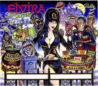 Bally Elvira And The Party Monsters Pinball Machine Translite
