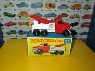 Matchbox Lesney 71 Ford Heavy Wreck Truck Rare Yellow Hook Vnc W/original Box