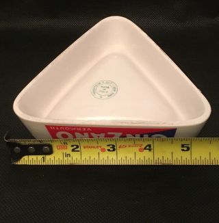MCM Vintage 60s Cinzano Vermouth Triangle White Ceramic Ashtray Made in Italy A 8