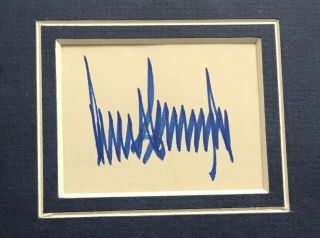 President Donald Trump Signed 13x15 Framed Cut Autographed AUTO w/ Photo JSA LOA 2