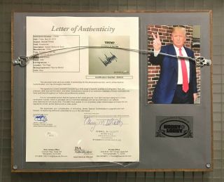 President Donald Trump Signed 13x15 Framed Cut Autographed AUTO w/ Photo JSA LOA 3