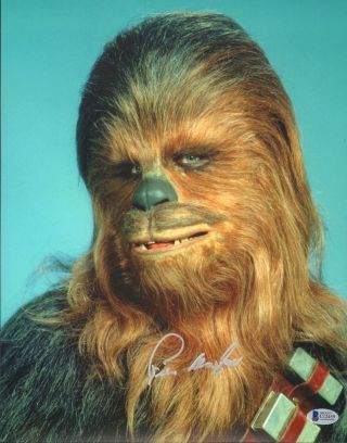 Peter Mayhew Signed Star Wars " Chewbacca " 11x14 Photo Beckett Bas C12459