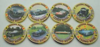 8 Different $5 Casino Chips Crystal Park Casino Hotel Crystal City California