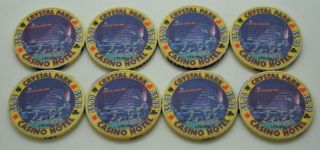 8 Different $5 Casino Chips Crystal Park Casino Hotel Crystal City California 2