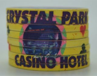 8 Different $5 Casino Chips Crystal Park Casino Hotel Crystal City California 3
