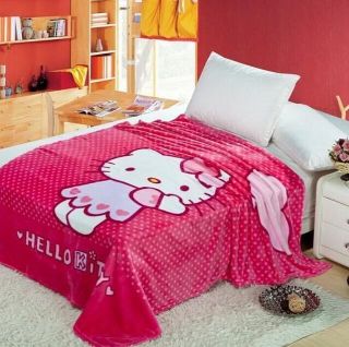 59 " X78 " Soft Hello Kitty Cute Supersoft Plush Bedroom Blanket Throw Cover