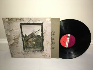 Led Zeppelin - Zep 4 Iv Lp & Inner Atlantic 1971 Red & Plum Uk Orig G - /vg - Rare