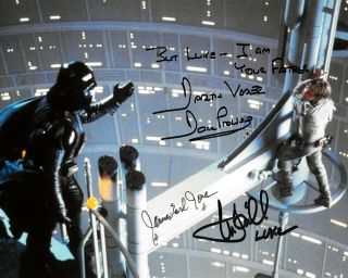 Star Wars Mark Hamill James Earl Jones David Prowse Signed Photo Beckett Bas Loa