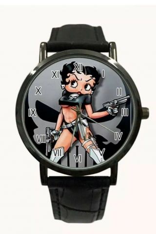 Betty Boop Classic Leather Strap Wrist Watch
