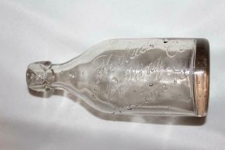 Pre - Prohibition Horlacher Bottling Clear Squat Blob Top Soda Bottle Allentown Pa