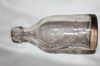 Pre - prohibition Horlacher Bottling Clear Squat Blob Top Soda Bottle Allentown PA 2