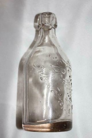Pre - prohibition Horlacher Bottling Clear Squat Blob Top Soda Bottle Allentown PA 3