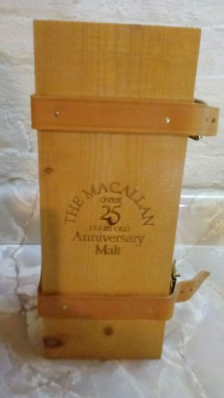 The Macallan Over 25 Years Old Anniversary Malt Wooden Box With Leather Straps