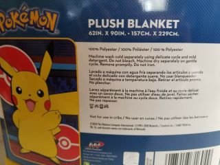 Pokemon Plush Throw Blanket Pikachu Big 62 x 90 Soft 3