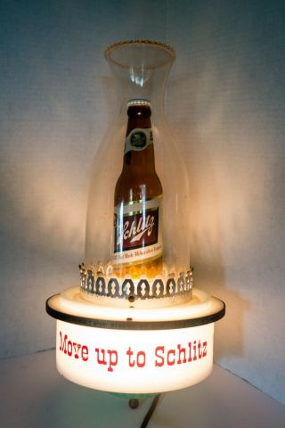 Vintage Schlitz Beer Bottle Sign 1959 Lighted Wall Sconce Light Milwaukee