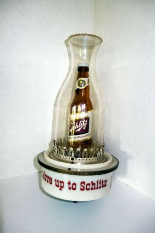 Vintage Schlitz Beer Bottle Sign 1959 Lighted Wall Sconce Light Milwaukee 2