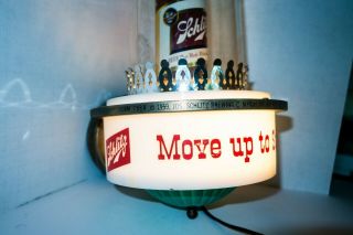 Vintage Schlitz Beer Bottle Sign 1959 Lighted Wall Sconce Light Milwaukee 7