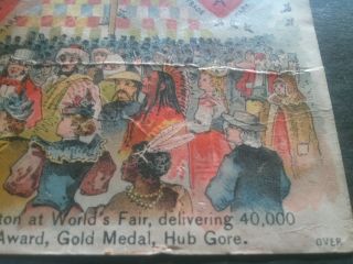 1893 TRADE CARD - Hub Gore Elasticity Columbian Exposition UNCLE SAM Boston RARE 4