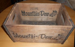 Vintage 1965 Wood Mt Mountain Dew Hillbilly Soda Crate Box Rare