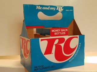 Rc Royal Crown Cola Bottle Cardboard Carrier Holder 6 Pack Advertisement