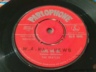 The Beatles - Love Me Do - 1st Pressing Red Label 7 
