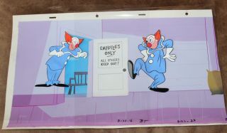 Bozo The Clown Animation Cel Hand Painted Background 858 Larry Harmon