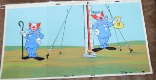 Bozo The Clown Animation Cel Hand Painted Background 857 Larry Harmon