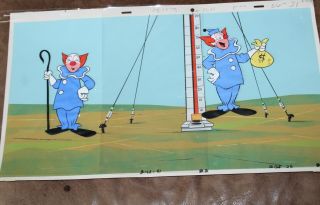 Bozo The Clown Animation Cel Hand Painted Background 857 LARRY HARMON 2