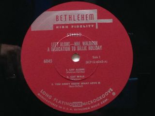 Mal Waldron - Left Alone - Bethlehem 6045 - STEREO BILLIE HOLIDAY 3