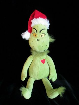 Rare Grinch Plush 16 " Toy Doll Dr Seuss How Stole Christmas Stuffed Santa Hat
