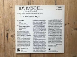 Ida Haendel A Classical Recital ASD 3352 Geoffrey Parsons Vinyl Lp NM 2
