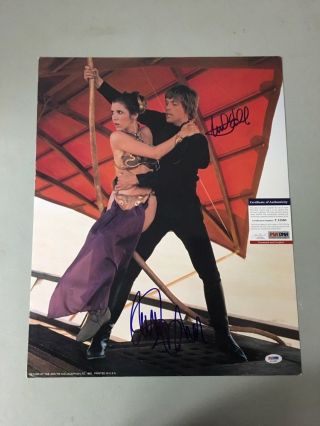Mark Hamill And Carrie Fisher Dual Signed 16x20 Photo Psa/dna Auto Autograph