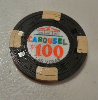 Obsolete Carousel Las Vegas $100 Casino Chip