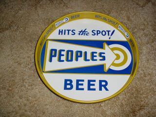 Vintage Peoples Brewing Co Beer Tray Hits The Spot Oshkosh Wi 1950s Collectible
