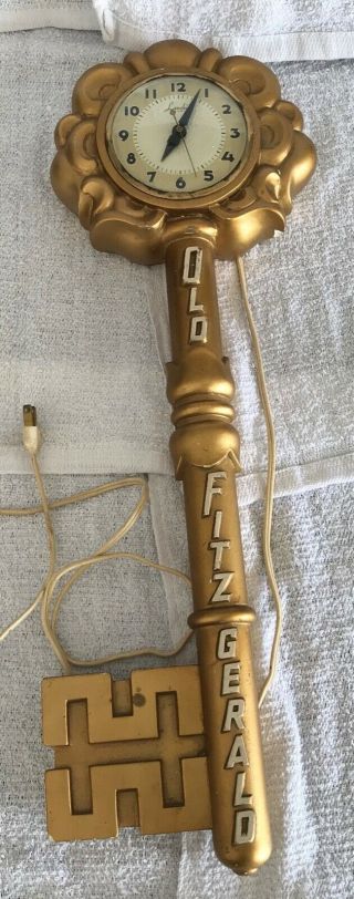 Rare Old Fitzgerald Advertising Chalk Key Clock Stitzel Weller Distillery