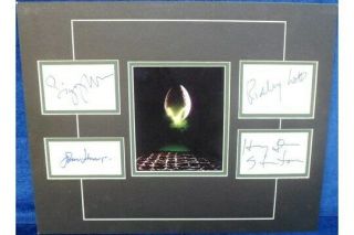 Alien - Autograsphs - Scott,  Sig.  Weaver,  Hurt,  Dean/alien Egg (to £100