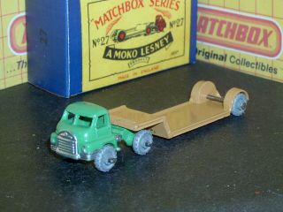 Matchbox Moko Lesney Bedford Low Loader 27 A2 Mw Braces Sc3 Nm & Crafted Box