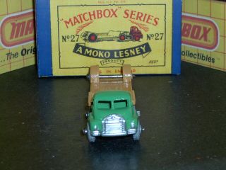 Matchbox Moko Lesney Bedford Low Loader 27 a2 MW braces SC3 NM & crafted box 5