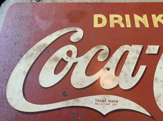 Vintage 1939 Coca Cola double sided flange sign 3