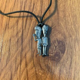 Beavis And Butthead Vintage Pewter Pendant Necklace 1993 Mtv Network Starline