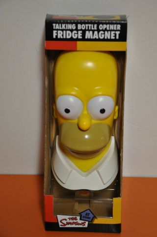 Homer Simpson " Talking Bottle Opener Fridge Magnet " (mib) Dated 2008.